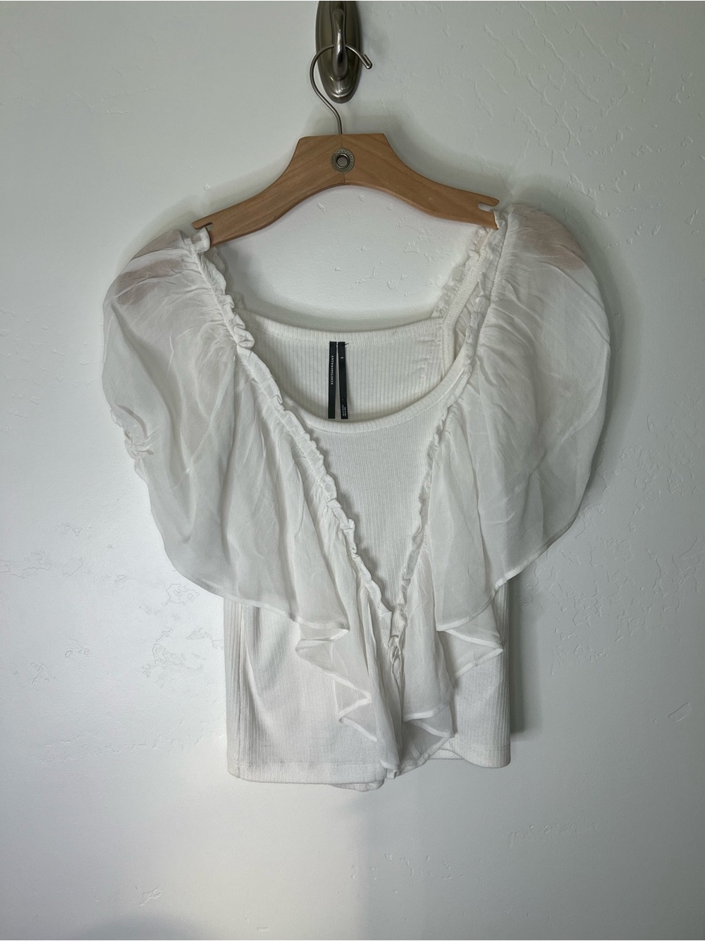 Anthropologie Short-Sleeve Chiffon Mix Top